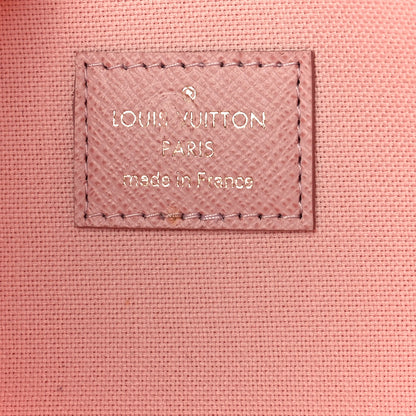 Louis Vuitton Damier Azur Pochette Felicie Chain Wallet Rose Ballerine 9 of 14