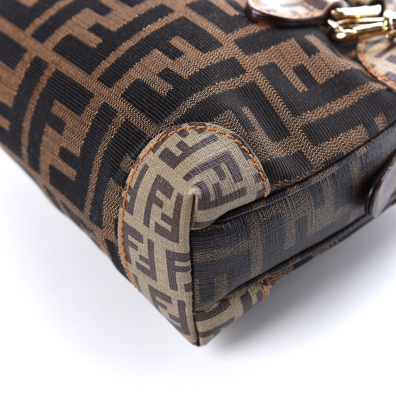 Fendi Zucca Zucchino Mixed Media Boston Tobacco 10 of 13