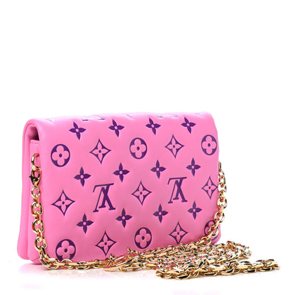 Louis Vuitton Lambskin Embossed Monogram Vuittamins Pochette Coussin Rose Violet 2 of 4