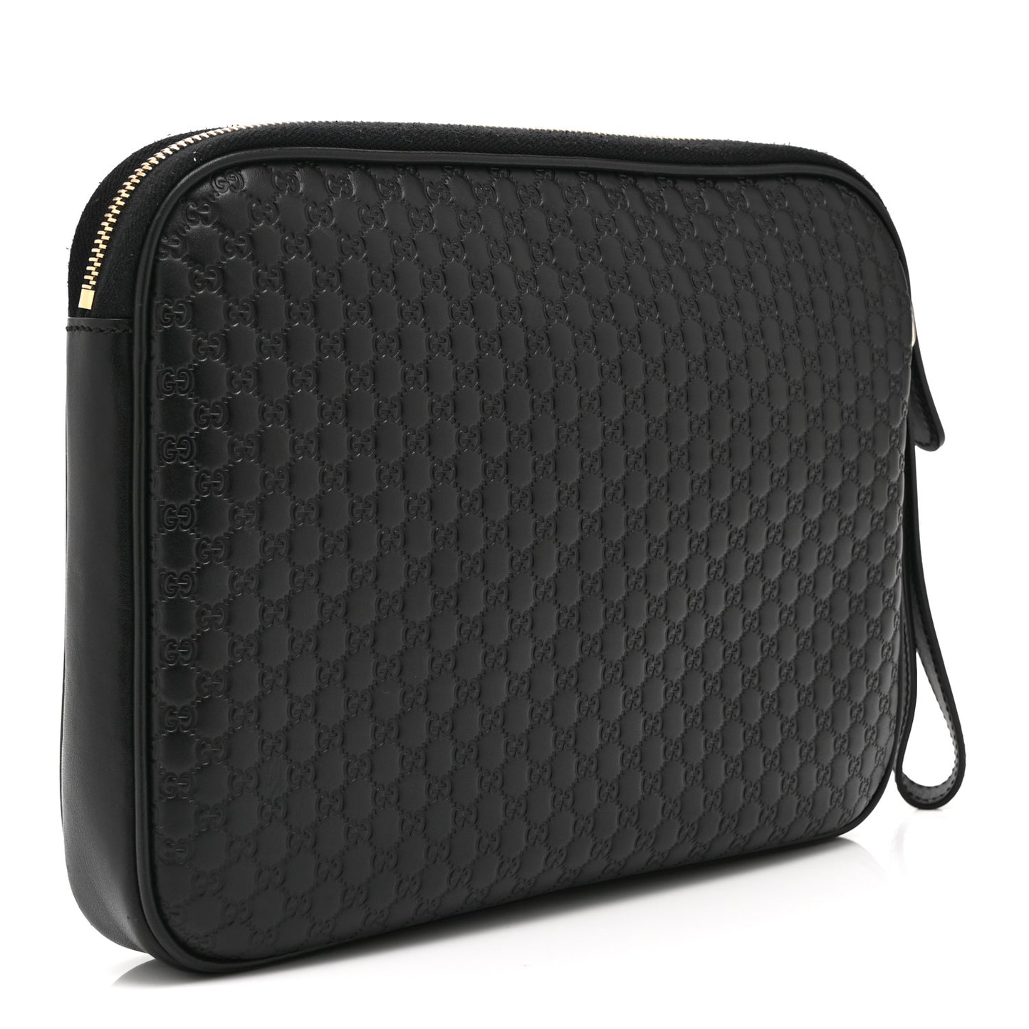 Microguccissima GG Wristlet Pouch Black
