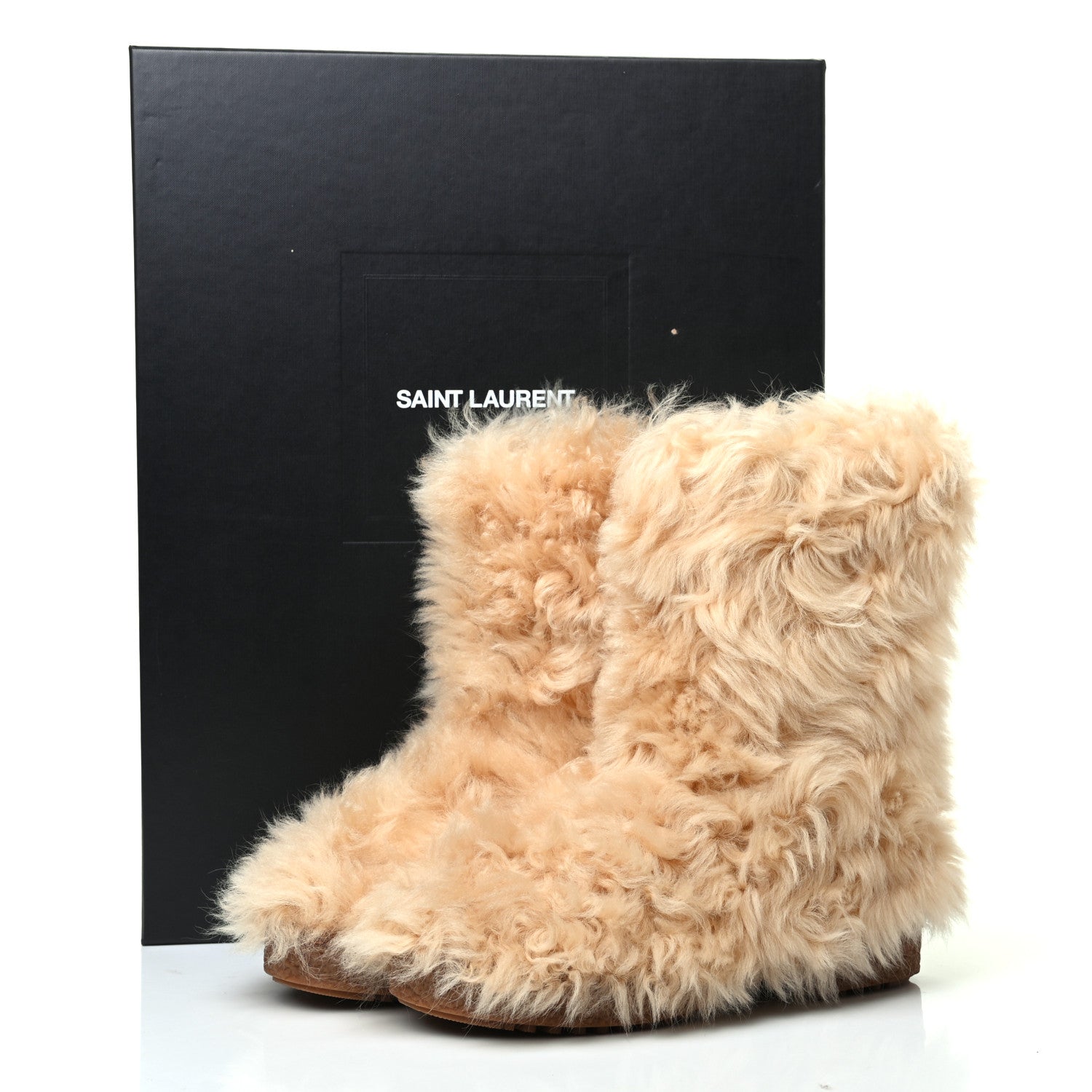 Saint Laurent Shearling Boots 37 Beige 7 of 7