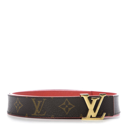 Louis Vuitton Calfskin Monogram 30mm LV Initiales Reversible Belt 75 30 Coquelicot 1 of 5
