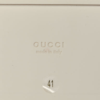 Gucci Raffia GG Monogram Granada Kid Angelina Platform 35mm Slingback Sandals 41 Natural Royale Mystic White 8 of 8
