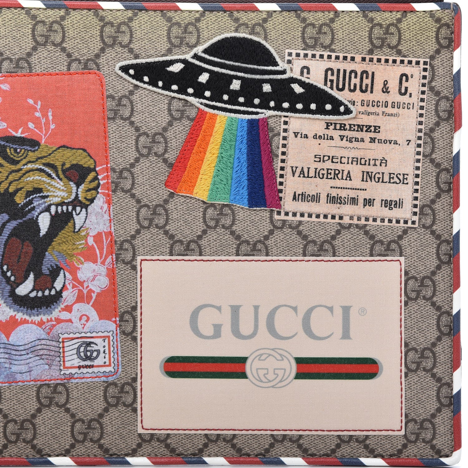 Gucci GG Supreme Monogram Courrier Documents Holder Beige New Acero 11 of 12