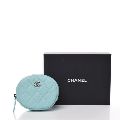 Chanel Caviar Quilted Zip Around Classic Coin Purse Light Blue 8 of 8