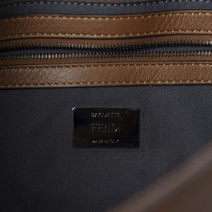 Fendi Vitello Dolce Lace Up Baguette Brownie 8 of 10