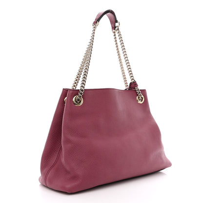 Gucci Pebbled Calfskin Medium Soho Chain Shoulder Bag Peonia Flower 3 of 11