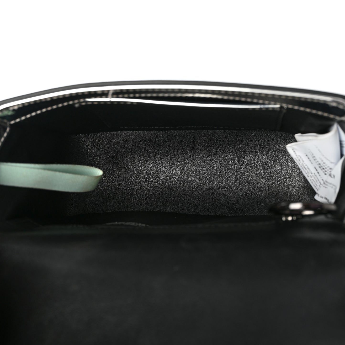 Patent Mirror Binder Clip Bag Silver