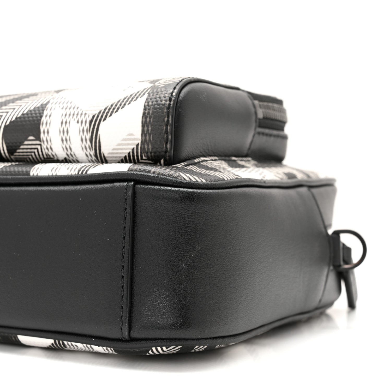 Jacquard Cubic Monogram Klassic Crossbody Bag Black White