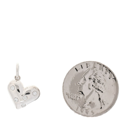 Tiffany Sterling Silver Diamond Etoile Heart Charm 2 of 3