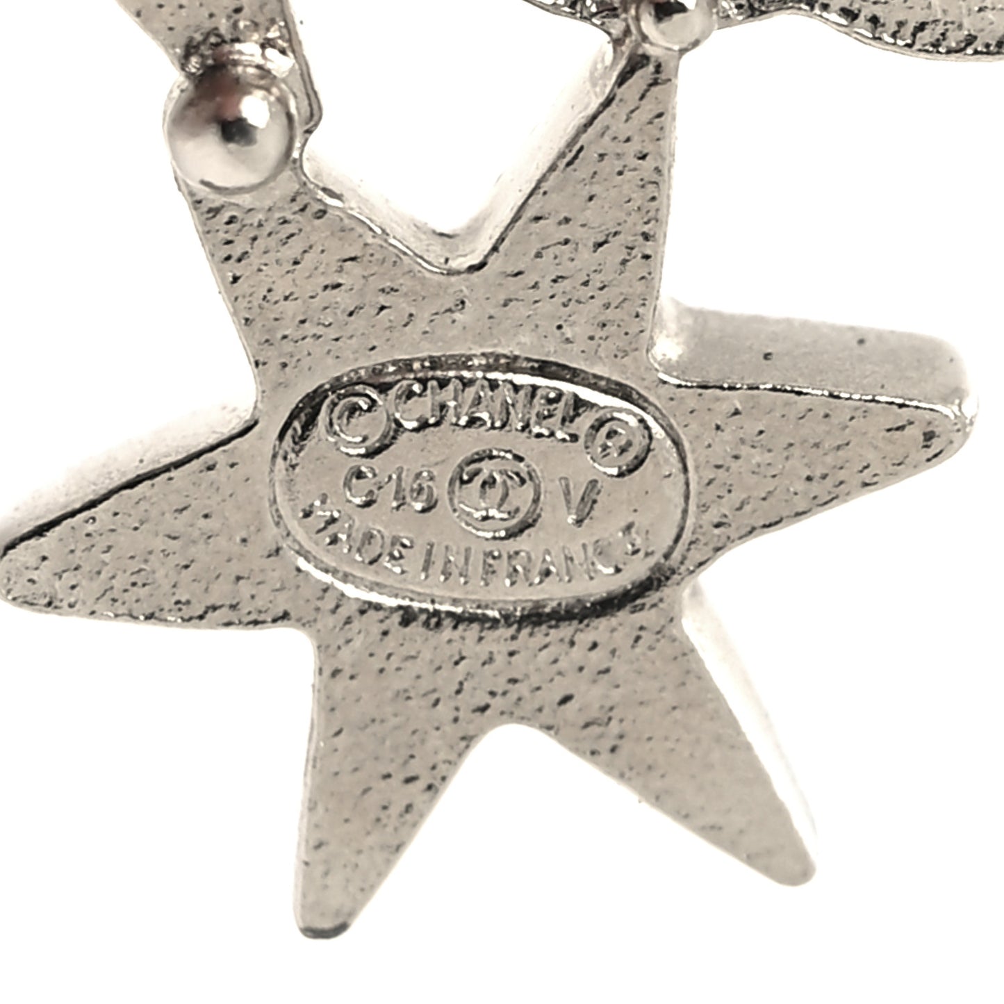 Crystal CC Star Earrings Silver