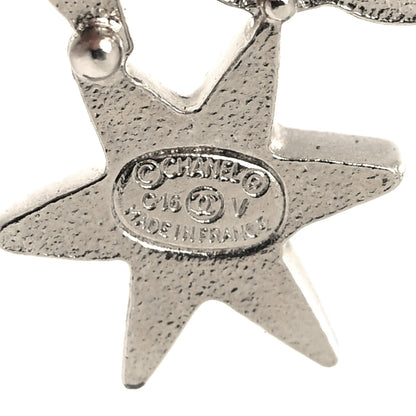 Chanel Crystal CC Star Earrings Silver 4 of 4