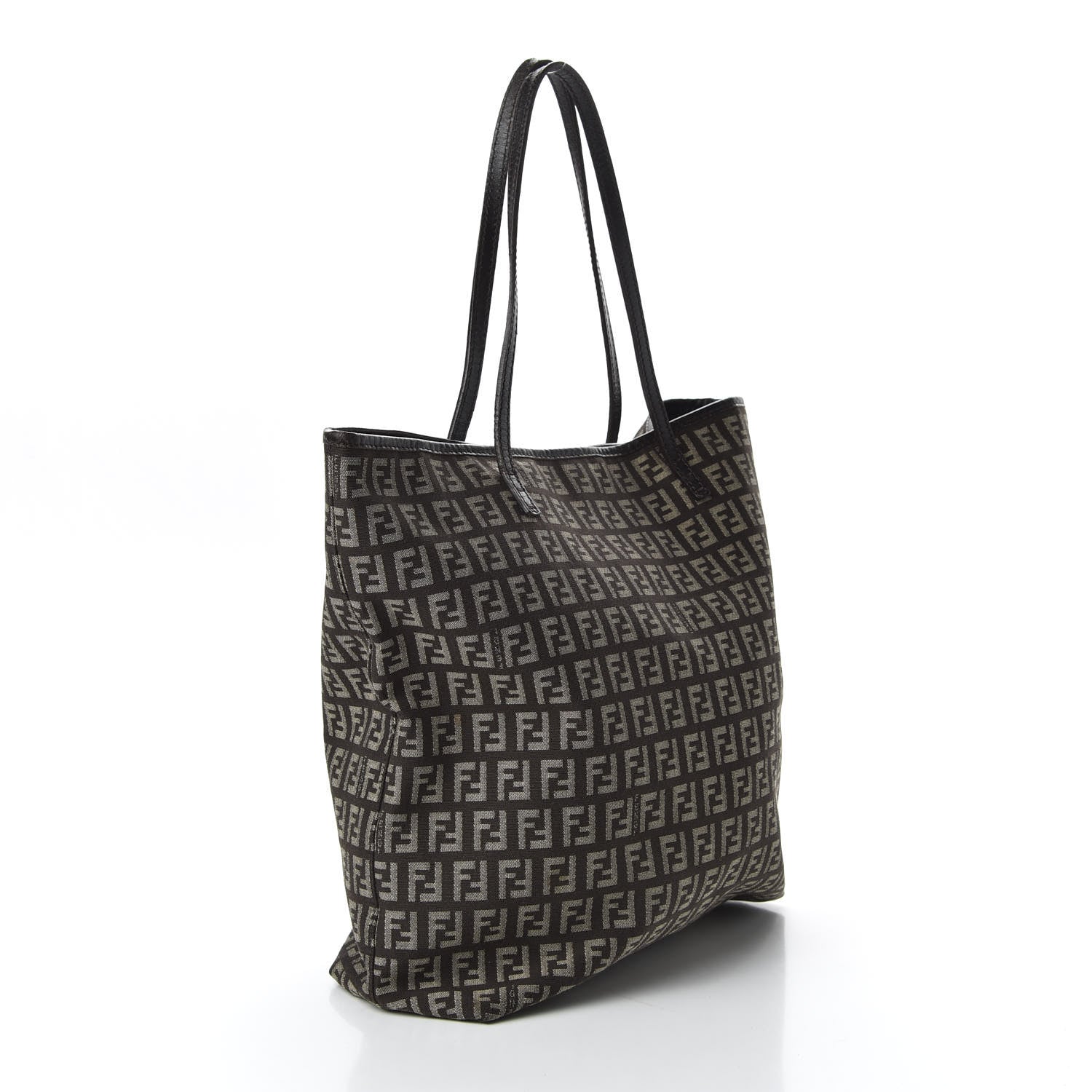 Fendi Zucchino Vitello Shopping Tote Testa di Moro Beige 3 of 8
