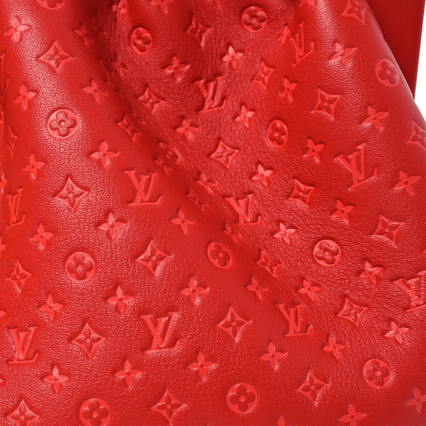Calfskin Nanogram Embossed Clutch Red