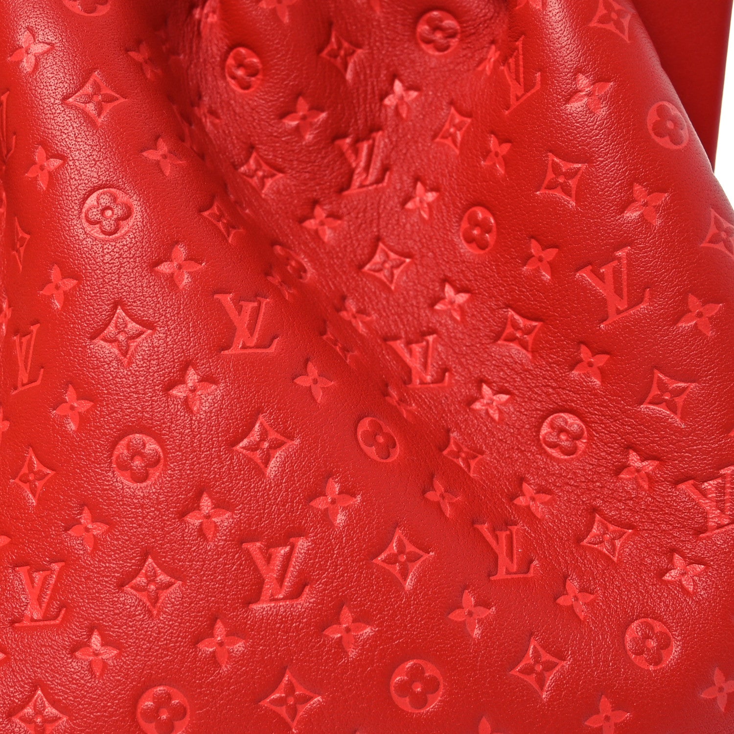 Louis Vuitton Calfskin Nanogram Embossed Clutch Red 7 of 11