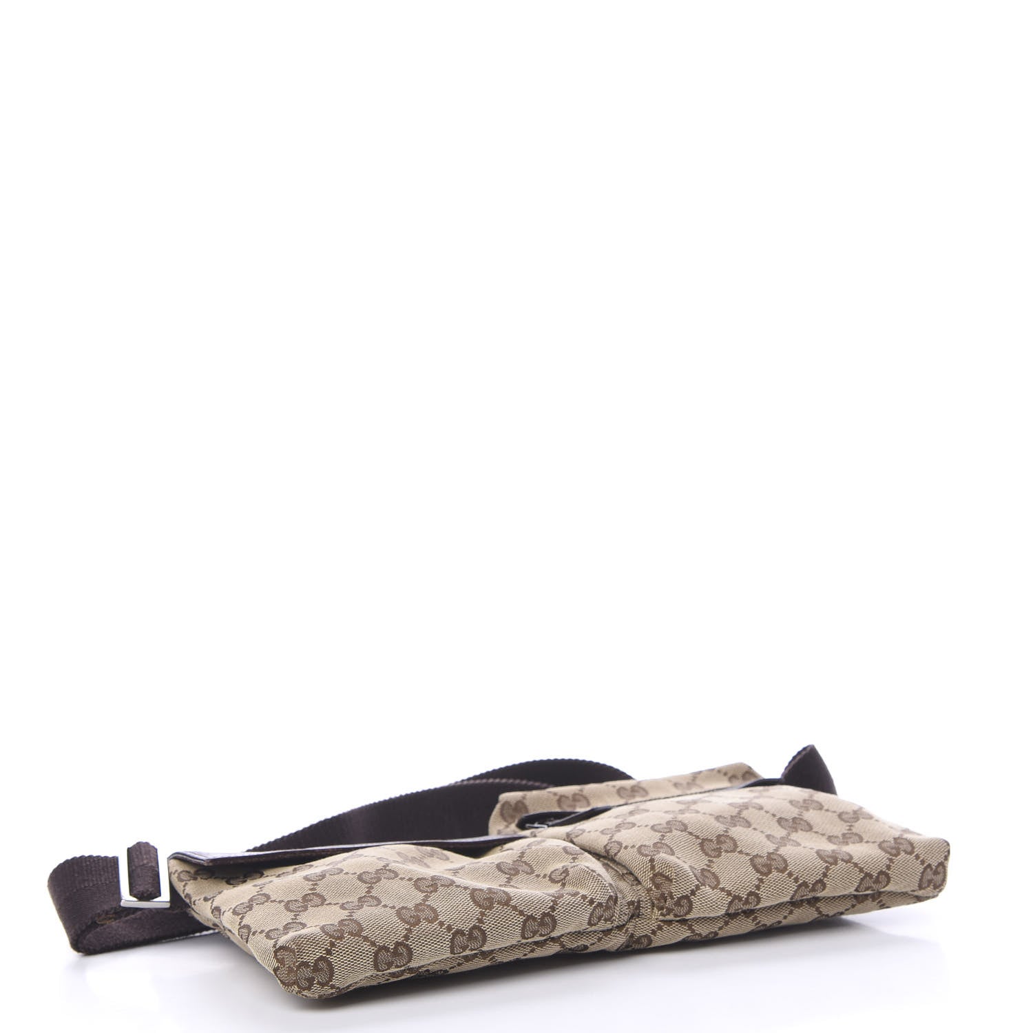 Gucci GG Monogram Double Pocket Belt Bag Dark Brown 3 of 10