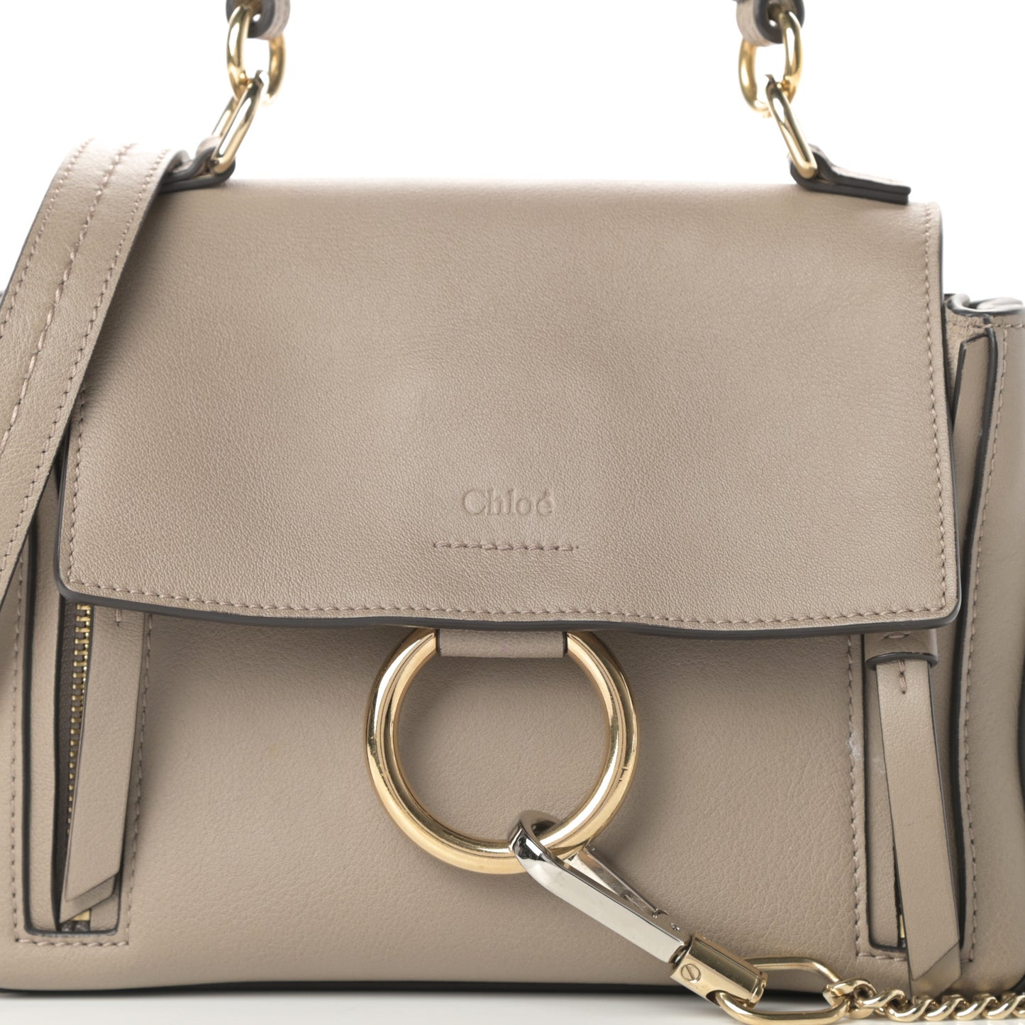 Calfskin Mini Faye Day Shoulder Bag Motty Grey
