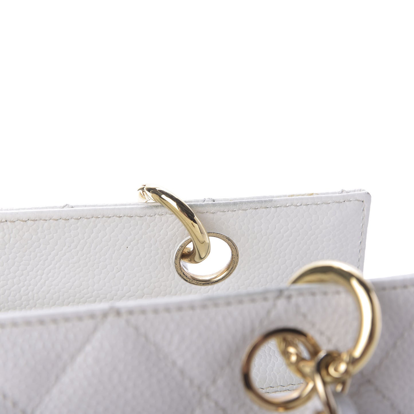 Caviar Quilted Petit Timeless Tote PTT White