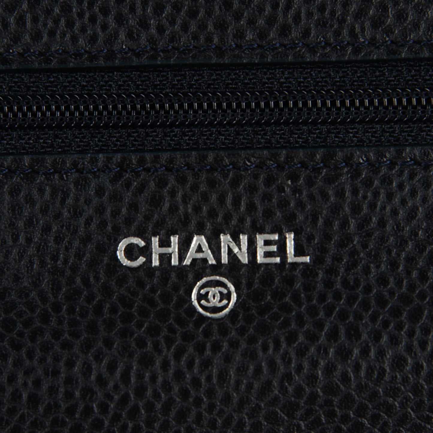 Caviar Quilted Wallet on Chain WOC Navy