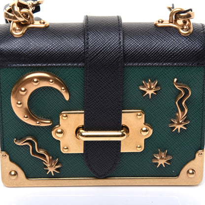 Prada Saffiano Astrology Mini Cahier Bag Black 12 of 13