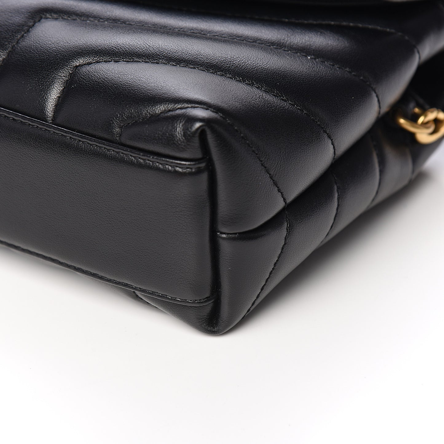Calfskin Y Quilted Monogram Toy Loulou Crossbody Bag Black