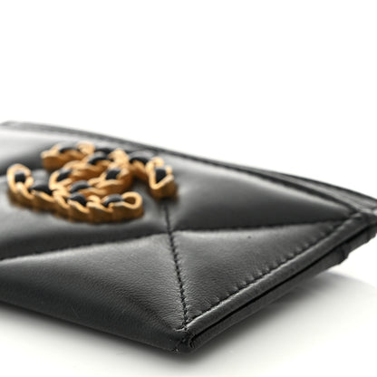 Chanel Lambskin Quilted Chanel 19 Card Holder Black 10 of 11