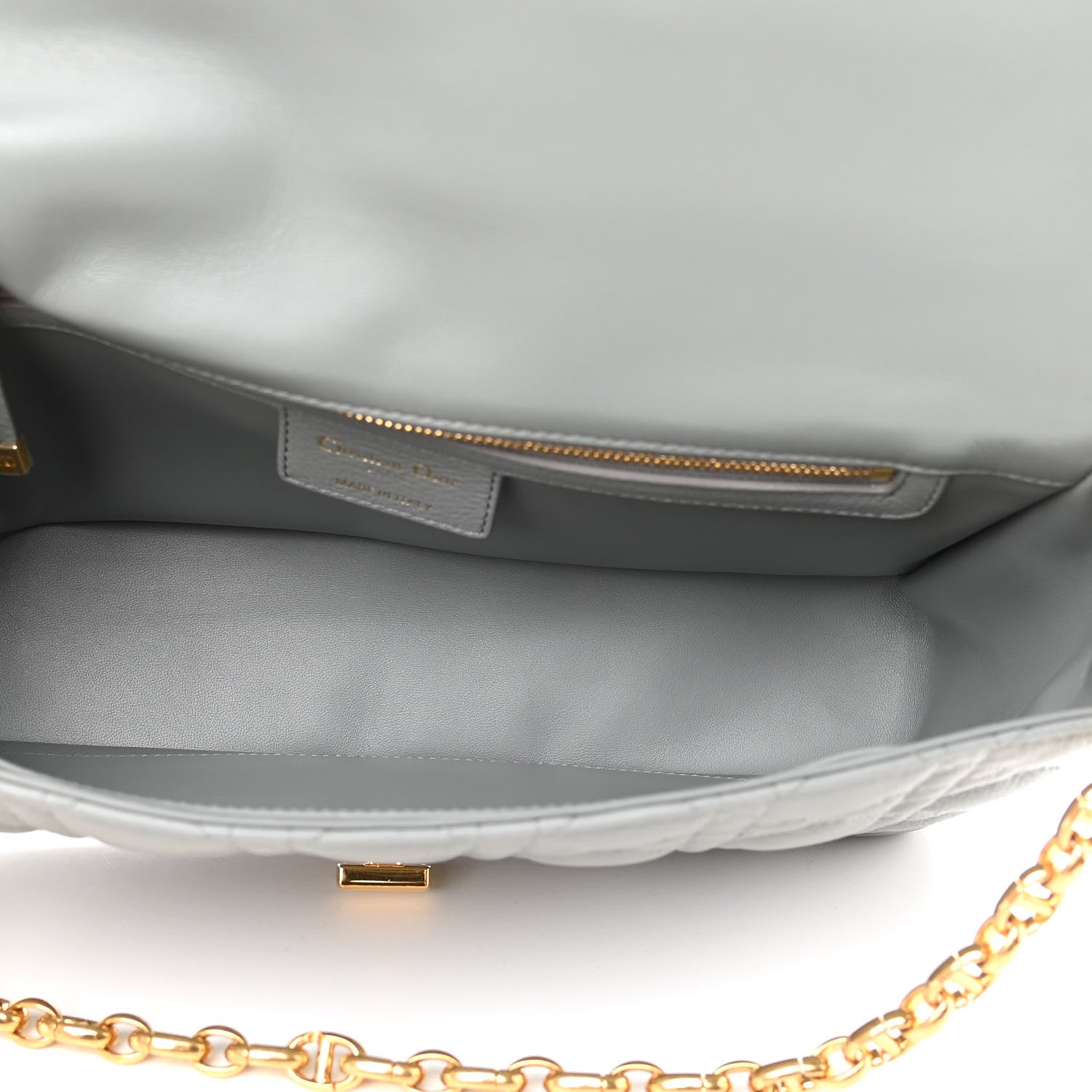 Christian Dior Lambskin Cannage Large Caro Bag Grey 5 of 10