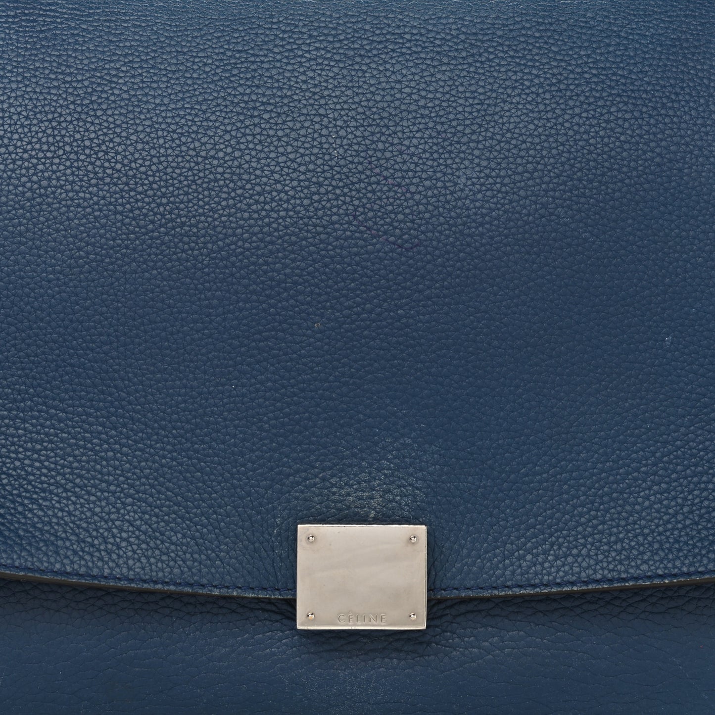Drummed Calfskin Suede Medium Trapeze Navy