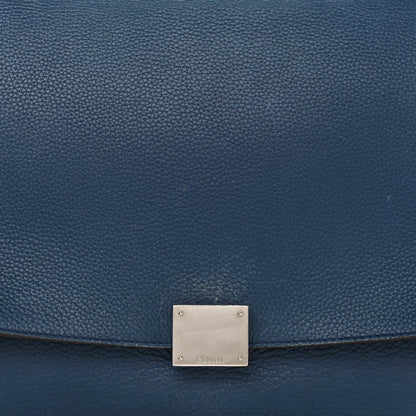 Celine Drummed Calfskin Suede Medium Trapeze Navy 7 of 16