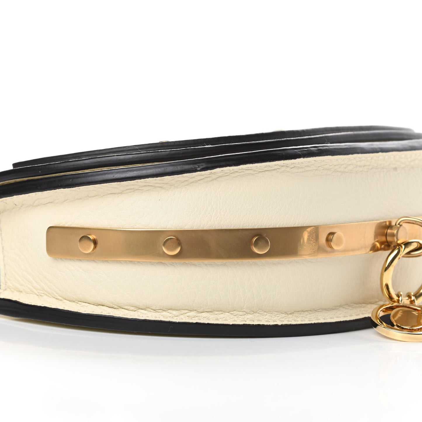 Calfskin Small Nile Bracelet Minaudiere Bag Off White