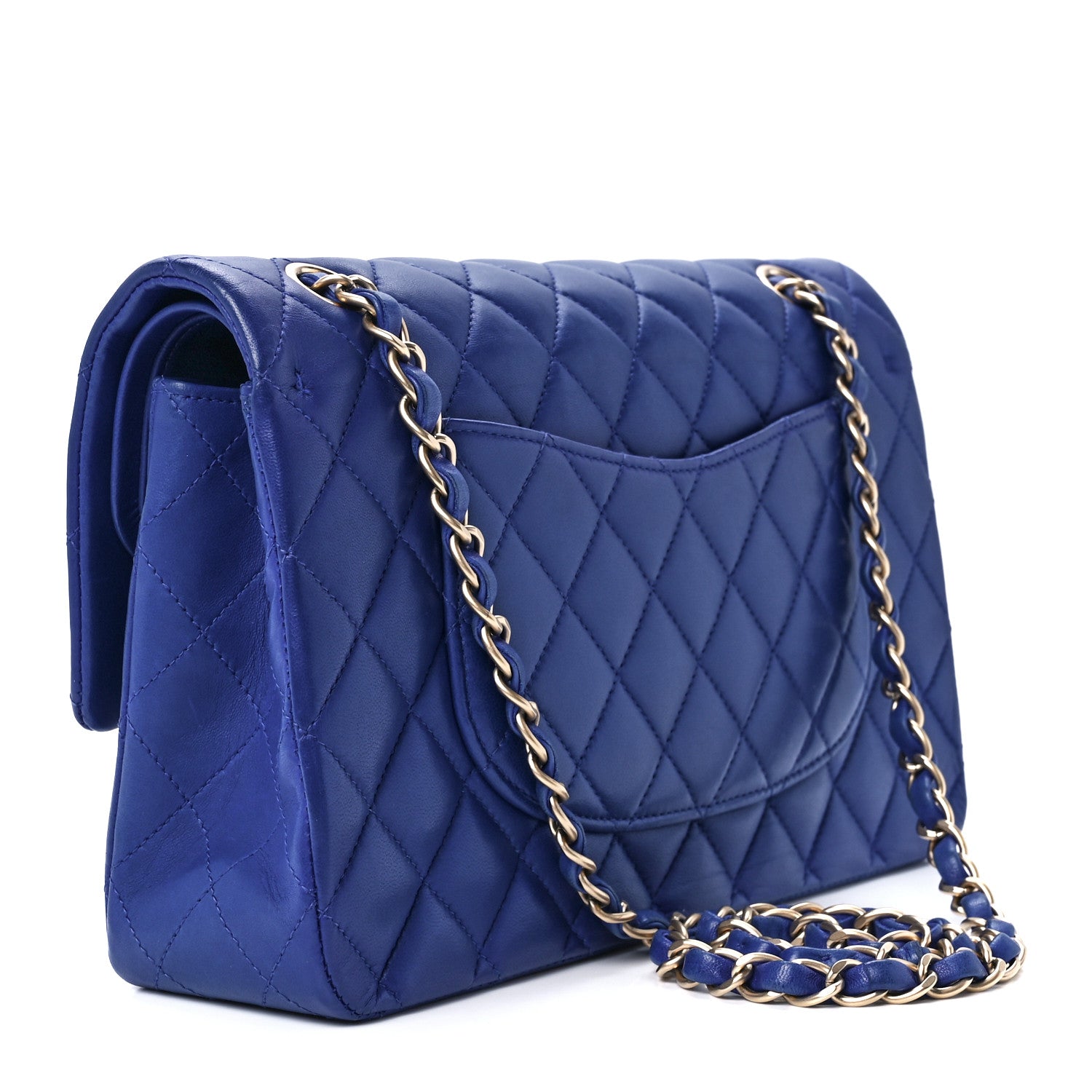 Chanel Lambskin Quilted Medium Double Flap Blue 3 of 13