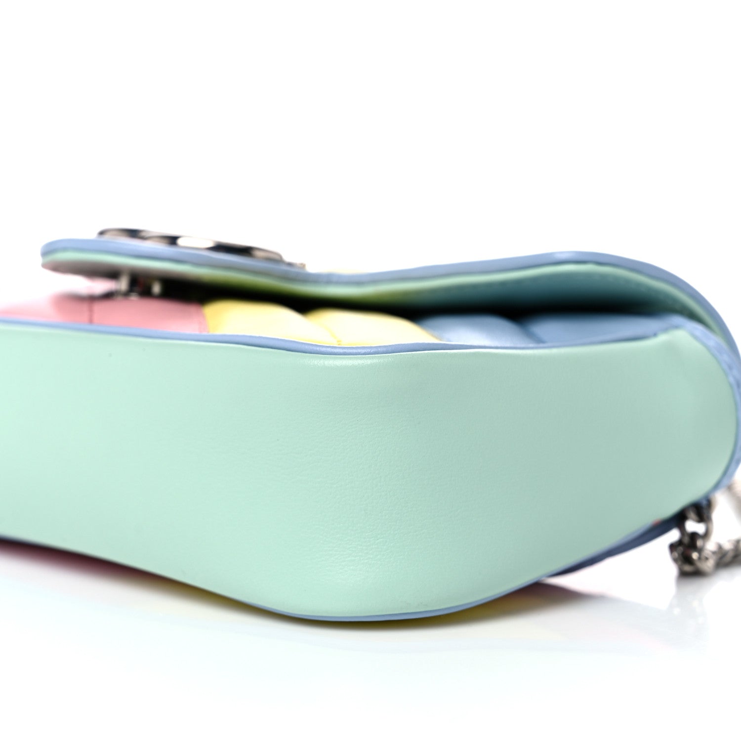 Gucci Calfskin Matelasse Diagonal Super Mini GG Marmont Shoulder Bag Multicolor Pastel 9 of 10