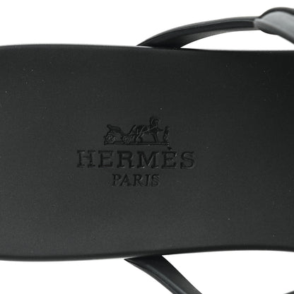 Hermes Rubber Womens Egerie Sandals 39 Black 7 of 9