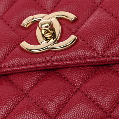 Chanel Caviar Quilted Small Coco Handle Flap Dark Pink 17 of 18
