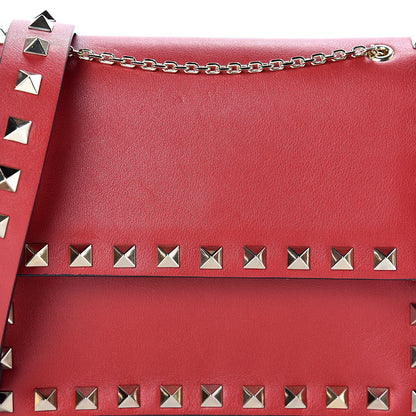 Valentino Garavani Vitello Rockstud Chain Flap Crossbody Bag Red 7 of 11