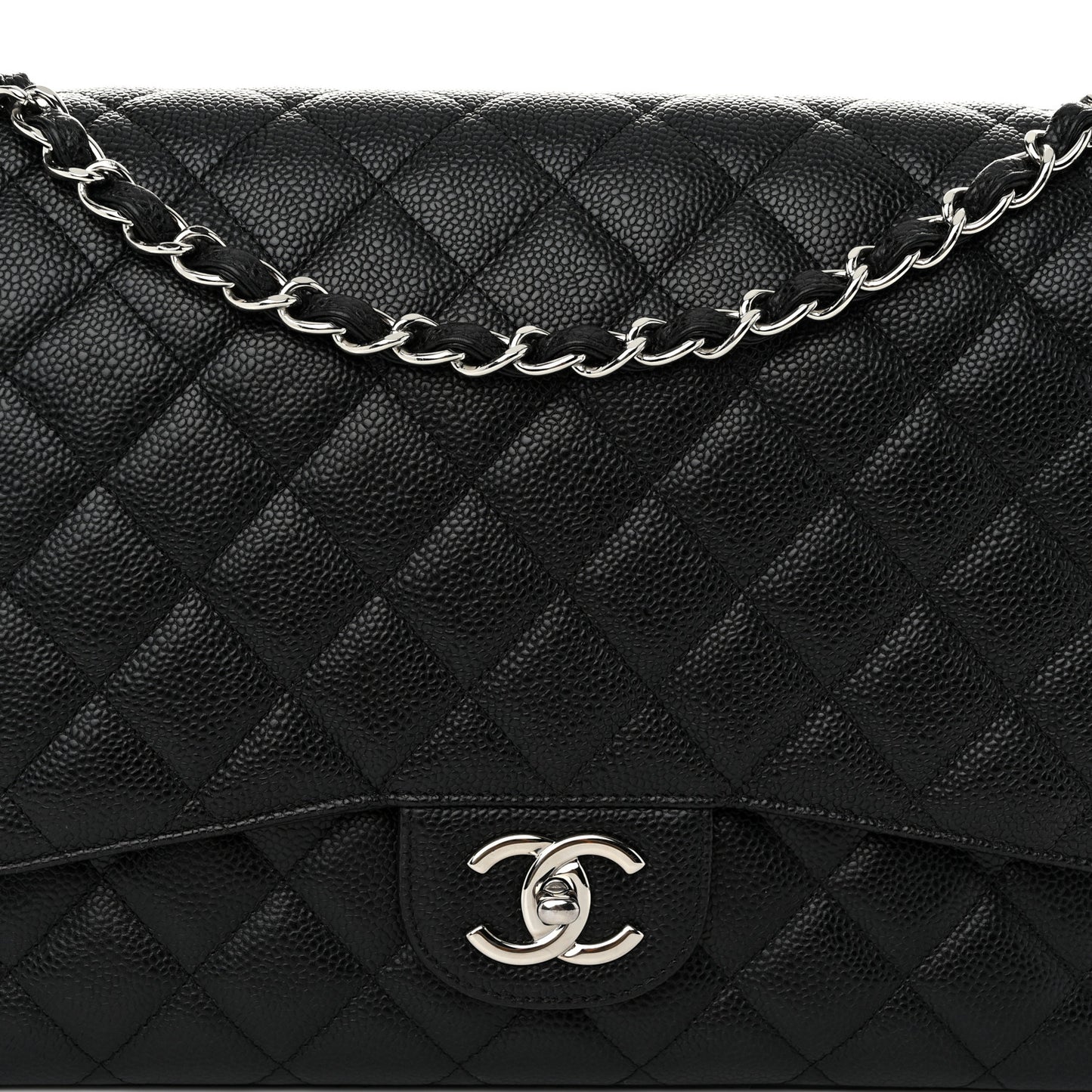 Caviar Quilted Maxi Double Flap Black