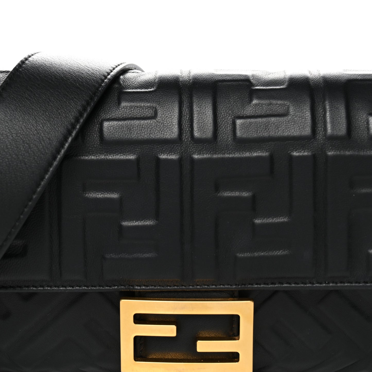 Nappa FF 1974 Embossed Baguette Black