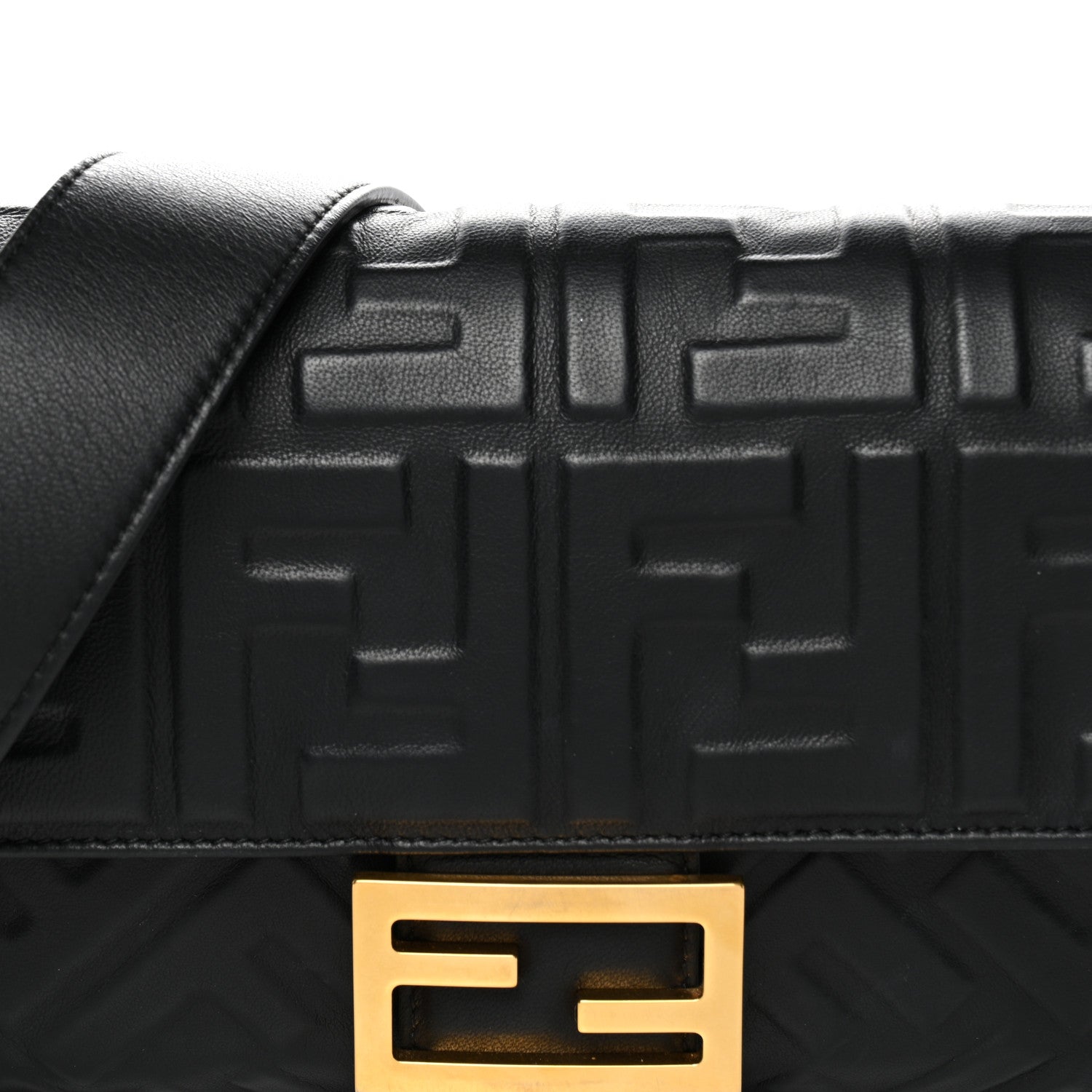 Fendi Nappa FF 1974 Embossed Baguette Black 7 of 11