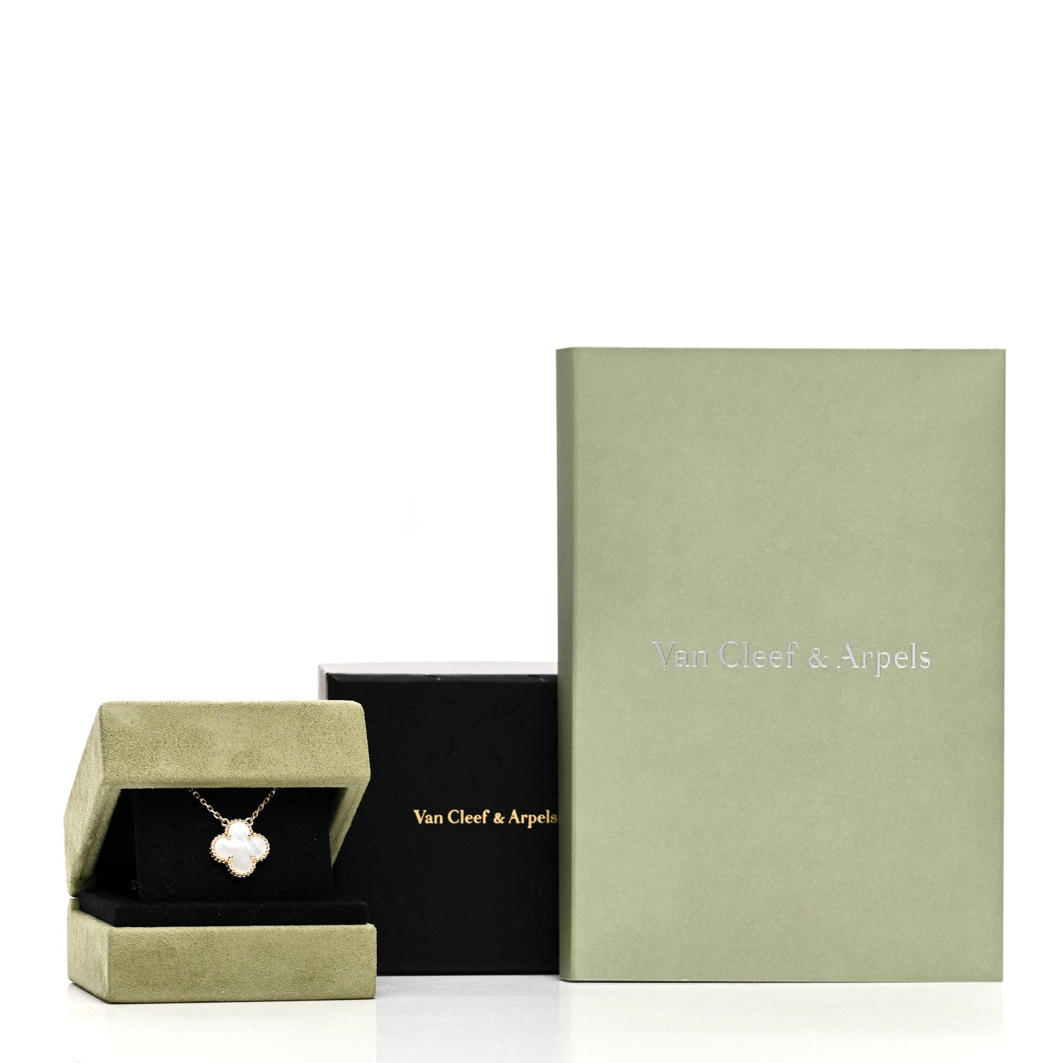 Van Cleef & Arpels 18K Yellow Gold Mother of Pearl Vintage Alhambra Pendant Necklace 7 of 7