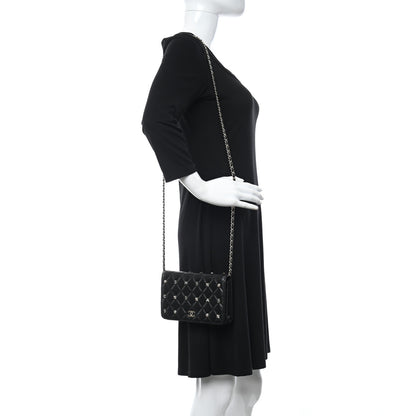 Chanel Lambskin Quilted All About Chanel Wallet On Chain WOC Black 2 of 13