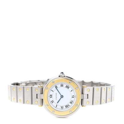 Cartier Stainless Steel 18K Yellow Gold 27mm Santos De Cartier Galbee Quartz Watch 2 of 6