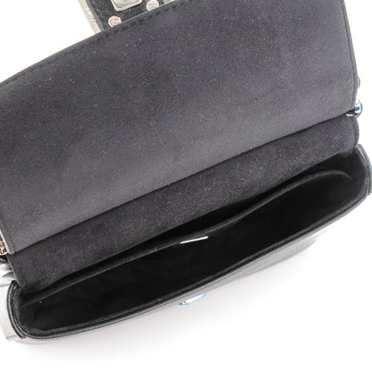Fendi Calfskin Mink Fur Micro Double Baguette Black 5 of 7