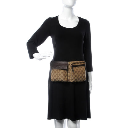 Gucci GG Monogram Double Pocket Belt Bag Dark Brown 2 of 13
