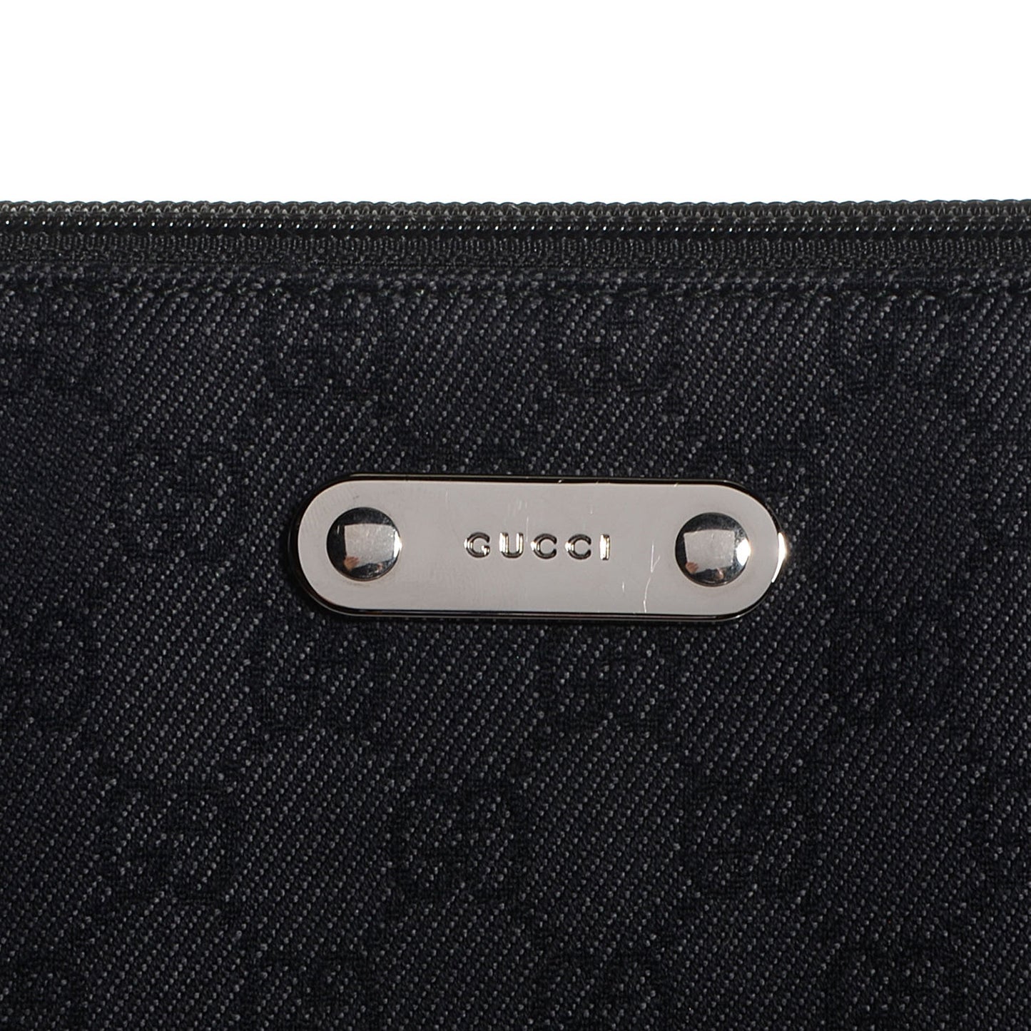 Denim Monogram Flat Messenger Bag Black
