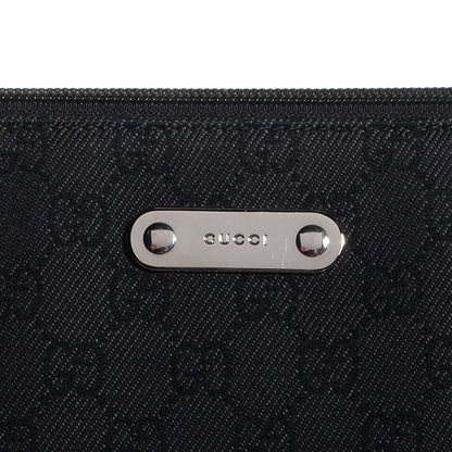 Gucci Denim Monogram Flat Messenger Bag Black 8 of 8