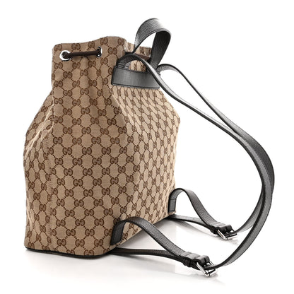 Gucci Monogram Dollar Calfskin O Drawstring Backpack Beige Ebony Testa di Moro Dark Chocolate 3 of 10
