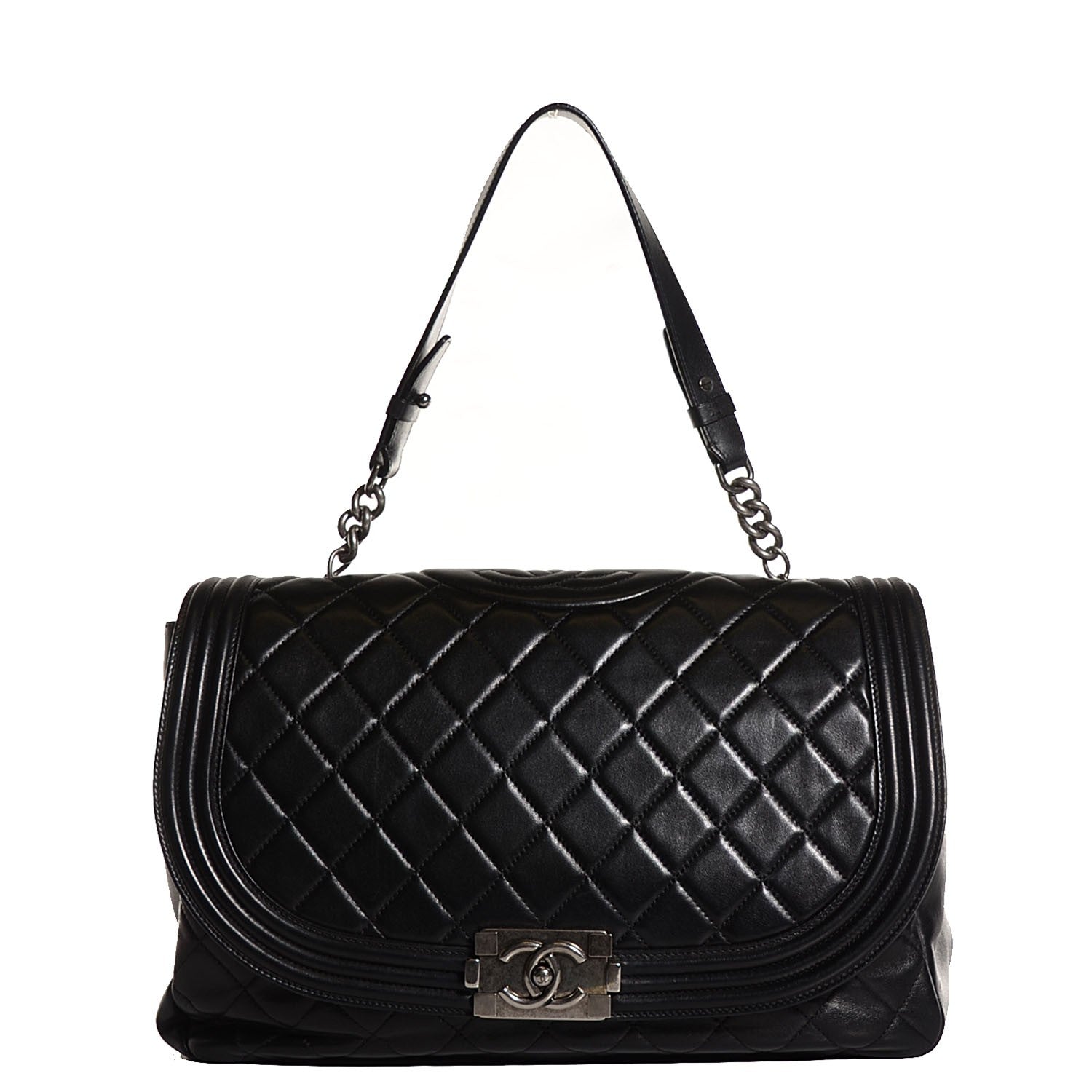 Chanel Lambskin Quilted Large Antik Boy Flap Black 1 of 9