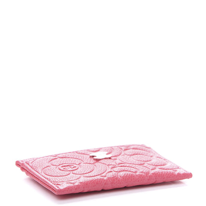 Chanel Caviar Camellia Embossed Card Holder Pink 4 of 11