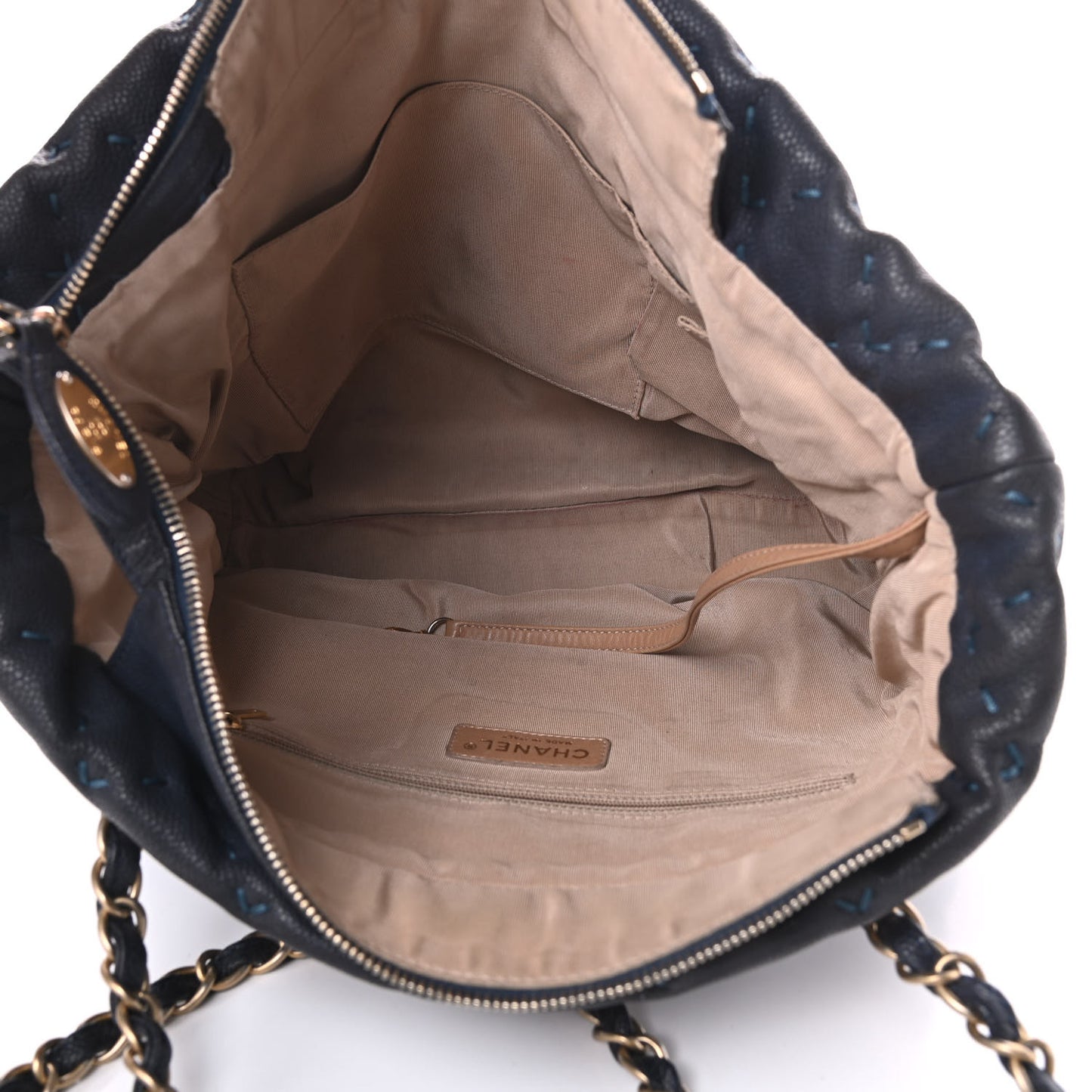 Caviar Stitched Tote Blue
