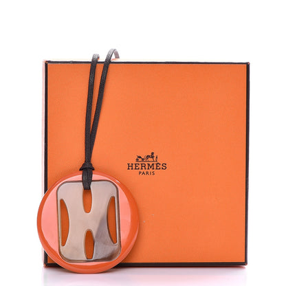 Hermes Buffalo Horn Lacquer Tonkin Necklace Orange 5 of 5